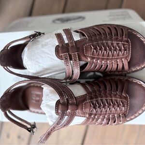 Frye Women's Brown Woven Leather Sandals